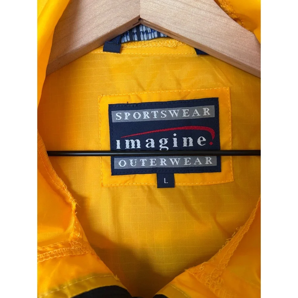 Vintage Imagine Sportswear NAPA Gaskets Windbreaker Yellow Anorak Jacket Large